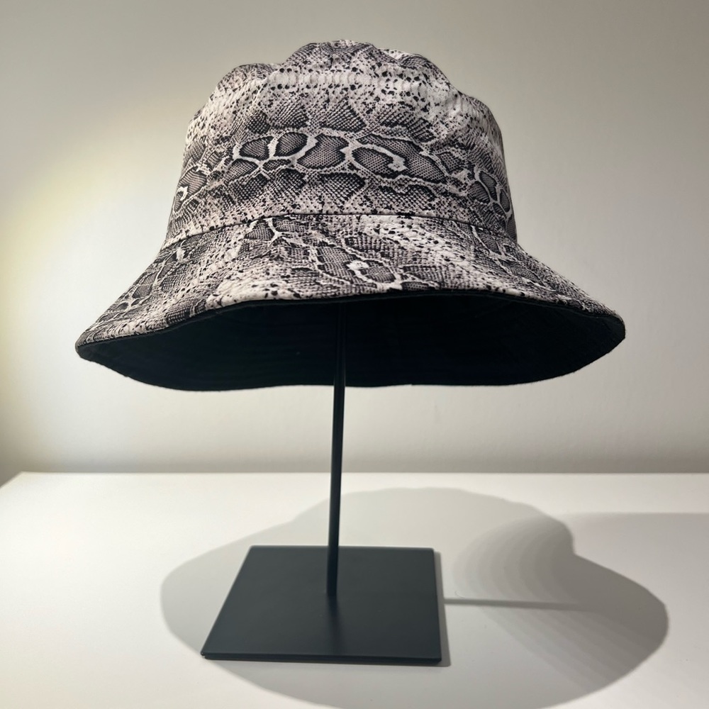 reversible snakeskin bucket hat